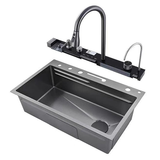 Price European Smart Kitchen Sink Manufacturer Farmhouse Multi Function Corner Undermount Digital Hidden Stainless Steel Modern